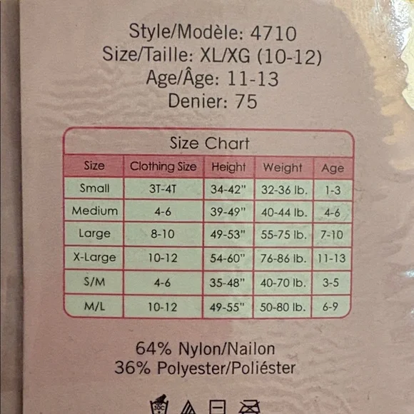 NWT [Enchanted Costumes] Black/Yellow Stripe Bumble Bee Tights Kids XL Age 11-13 - Picture 6 of 6